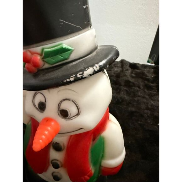 Vintage General Foam Plastics 18" Blow Mold Snowman Christmas Frosty - Picture 4 of 7